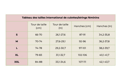 String menstruel LunaSeduction en coton bio